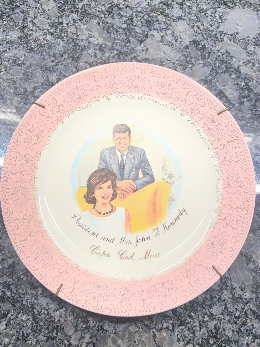 Presidential Commemorative Decorative Pink Wall Plate